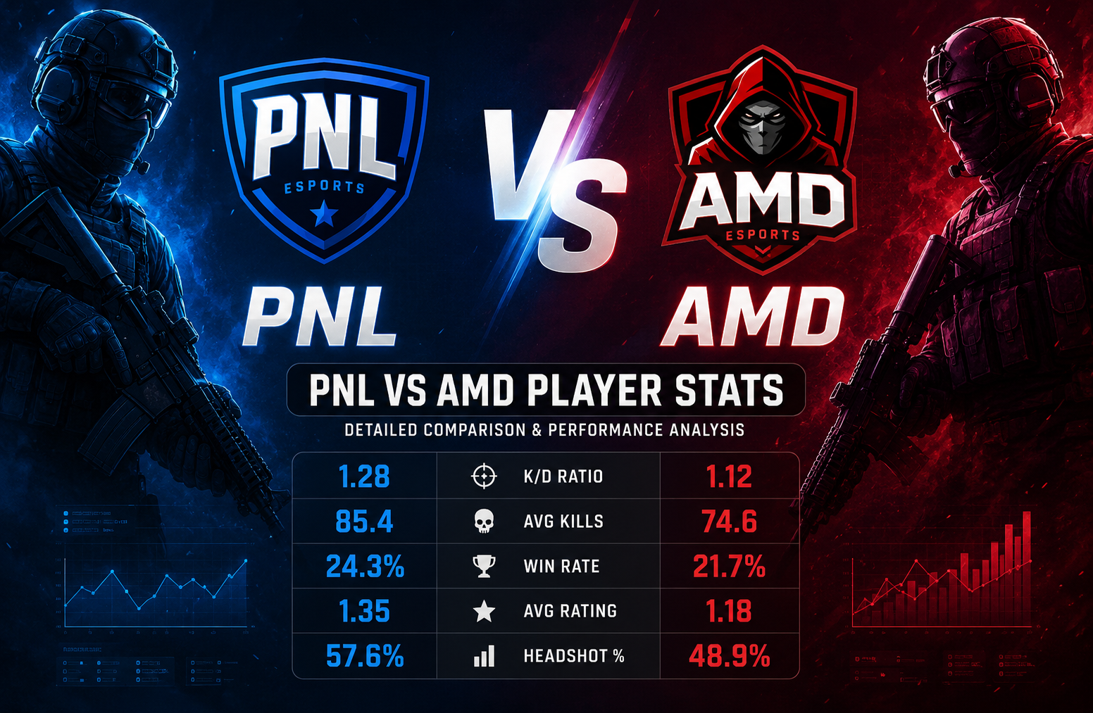 PNL vs AMD Player Stats