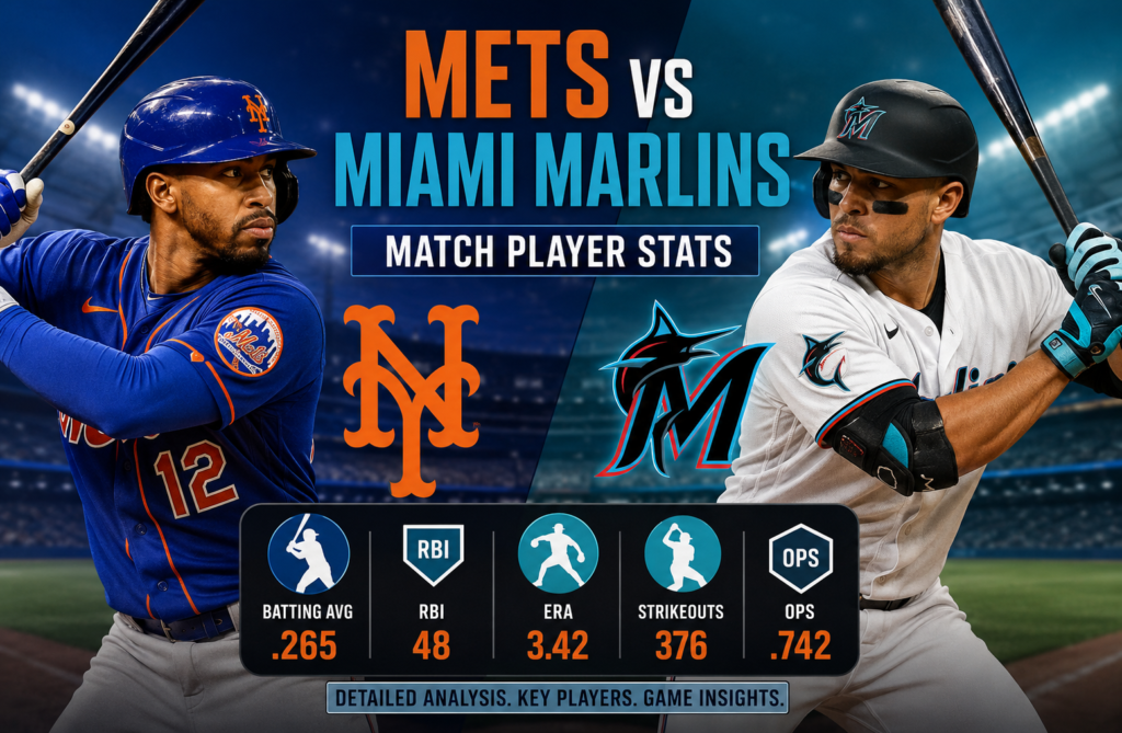 Mets vs Miami Marlins Match Player Stats