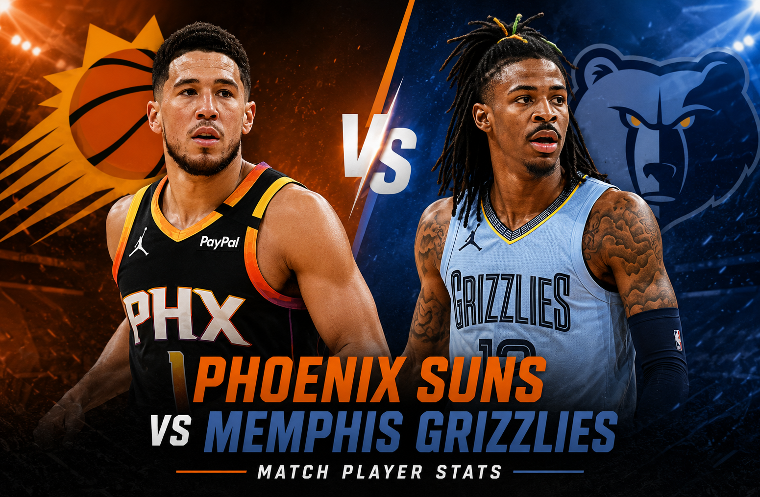 Phoenix Suns vs Memphis Grizzlies Match Player Stats