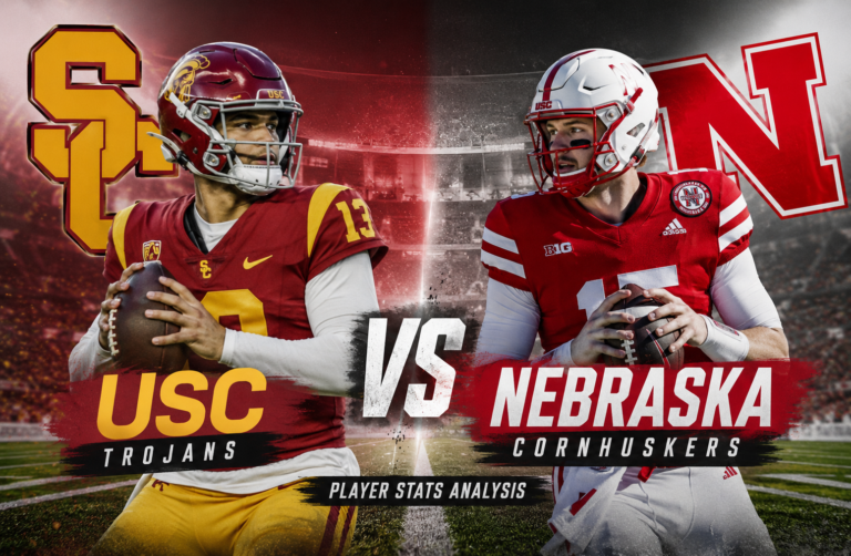 USC Trojans Football vs Nebraska Cornhuskers Football Match Player Stats