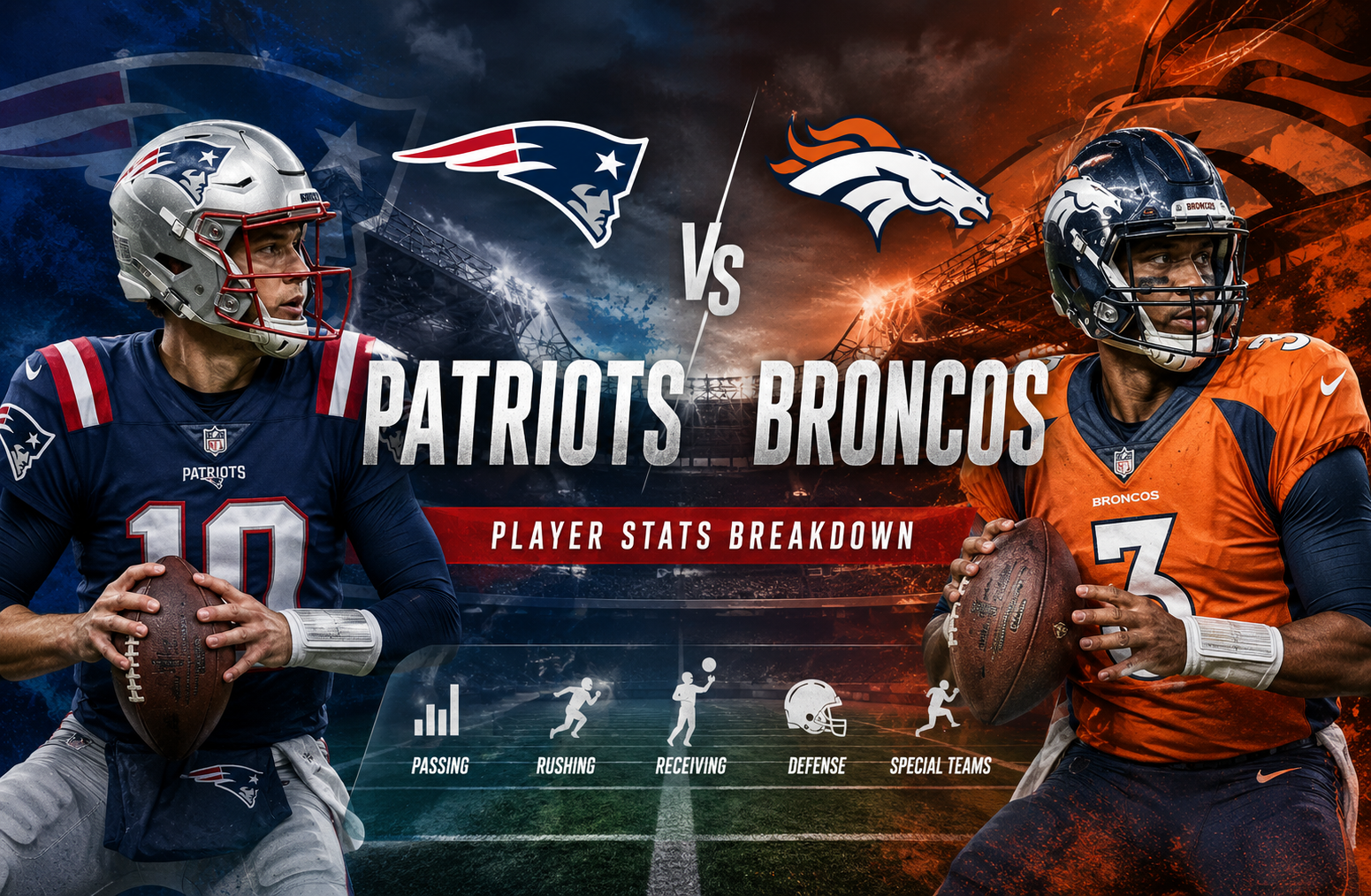 Patriots vs Broncos Match Player Stats