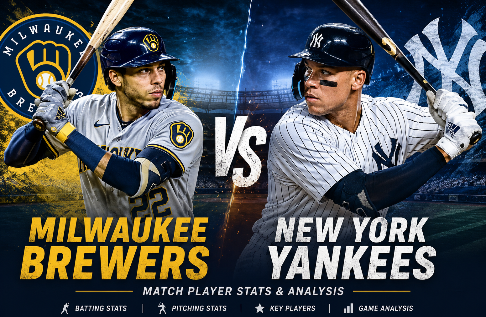 Milwaukee Brewers vs New York Yankees Match Player Stats